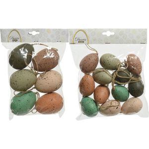 Decoratie Paaseieren Hangend - 36x Stuks - 2 Formaten - Kunststof