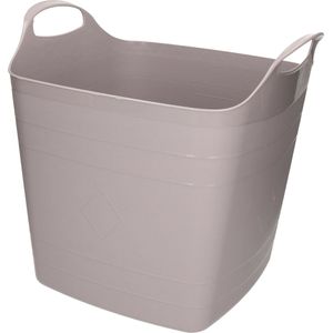 Bathroom Solutions Flexibele kuip - taupe - 25 liter - kunststof - emmer - wasmand