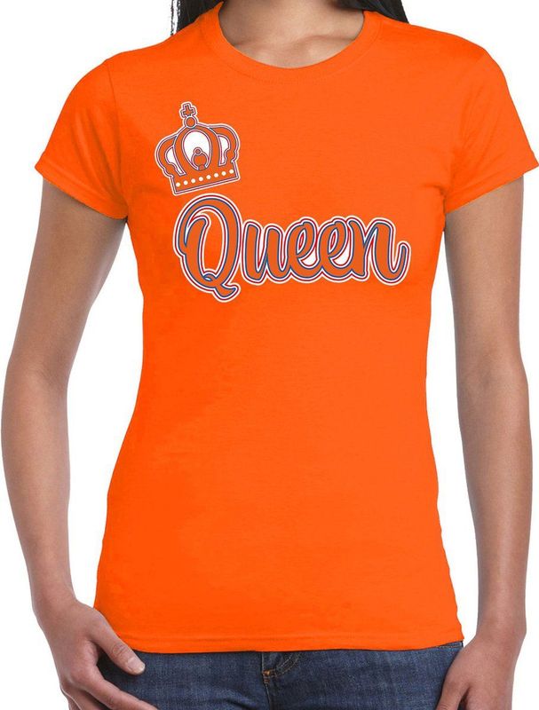 Bellatio Decorations oranje Koningsdag t-shirt - queen - dames
