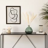 Atmosphera bloemenvazen set - 2x - Organische fles vorm - groen transparant glas