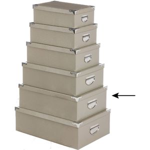 5Five Opbergdoos/box - beige - L44 x B31 x H15 cm - Stevig karton - Crocobox