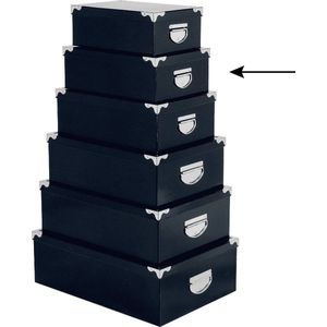 5Five Opbergdoos/box - donkerblauw - L32 x B21.5 x H12 cm - Stevig karton - Bluebox