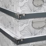 5Five Opbergdoos/box - Art-deco print wit - L32 x B21.5 x H12 cm - Stevig karton - Artdecobox