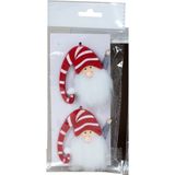 IKO - Kersthangers - Gnomes - Rood - Vilt - 2x Stuks