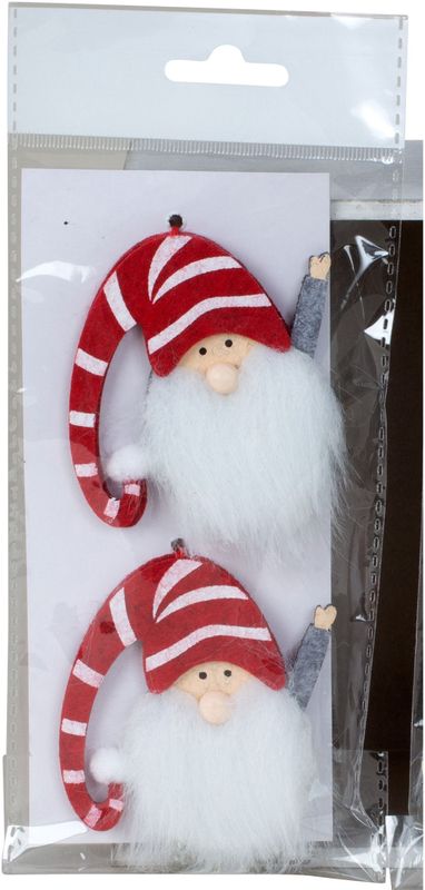 IKO - Kersthangers - Gnomes - Rood - Vilt - 2x Stuks