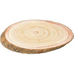 Decoratie Boomschijf/Boomschors Schijf Hout -32 X 22,5 X 3 cm -ovaal