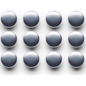 Zeller whiteboard/koelkast magneten - 12x - zilver - kunststof - 2 cm