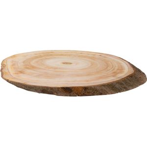 Decoratie Boomschijf/Boomschors Schijf Hout -42 X 27 X 3 cm -ovaal- Hobby