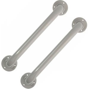 MSV Badkamer/Douche Wand/Muur Handgreep - 2x - Rvs Metaal - Beige - 30 cm - Extra Houvast Beugel