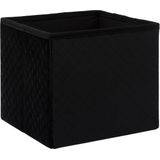 Atmosphera Poef/hocker/voetenbankje - 2x - opbergbox - fluweel zwart - PU/MDF - 31 x 31 x 31 cm - opvouwbaar