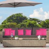 Anna Collection Bank/tuin kussens set - binnen/buiten - 6x stuks - fuchsia roze - In 2 formaten