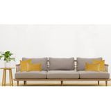 Atmosphera Bank/sierkussens Sophia - set 4x - Okergeel - polyester - met rits - In 2 formaten