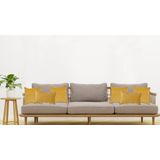 Atmosphera Bank/sierkussens Sophia - set 6x - Okergeel - polyester - met rits - In 2 formaten