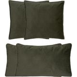 Atmosphera - Sophia - Sierkussens - Olijfgroen - Polyester - Set van 4