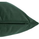 Atmosphera Bank/sierkussens Sophia - set 4x - Donkergroen - polyester - met rits - In 2 formaten