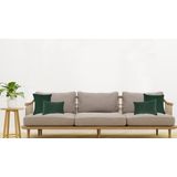 Atmosphera Bank/sierkussens Sophia - set 4x - Donkergroen - polyester - met rits - In 2 formaten