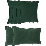 Atmosphera Bank/sierkussens Sophia - set 6x - Donkergroen - polyester - met rits - In 2 formaten