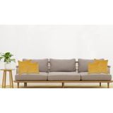 Atmosphera Bank/sierkussens Sophia - set 4x - Okergeel - polyester - met rits - In 2 formaten