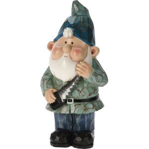 Pro Garden Tuinkabouter beeld Bobby Blue - Polystone - met gereedschap - 31 cm