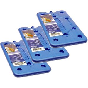 Koelelement - 5x - blauw - polyethyleen - 400 gram - L25 x B14 x H1,5 cm