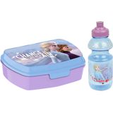 Disney Frozen lunchbox set voor kinderen - 2-delig - blauw/lila - kunststof