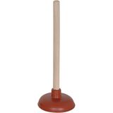 MSV Robuuste gootsteen ontstopper/plopper - 2x - hout/rubber - 11 x 30 cm
