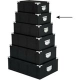 5Five Opbergdoos/box - 2x - zwart - L32 x B21,5 x H12 cm - Stevig karton - Crocobox