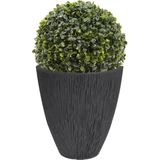 Pro Garden Plantenpot - 2x - kunststof - antraciet - 40 x 41 cm - bloempot