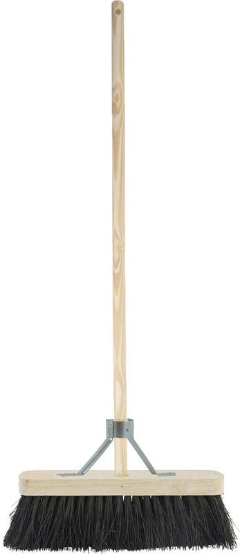 BETRA - Universele Harde Buitenbezem - Beige - FSC Hout - Inclusief Stokhouder