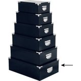 5Five Opbergdoos/box - 4x - donkerblauw - L48 x B33.5 x H16 cm - Stevig karton - Bluebox