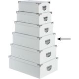 5Five Opbergdoos/box - 2x - wit - L40 x B26.5 x H14 cm - Stevig karton - Whitebox - Opbergbox