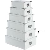 5Five Opbergdoos/box - 2x - wit - L44 x B31 x H15 cm - Stevig karton - Whitebox