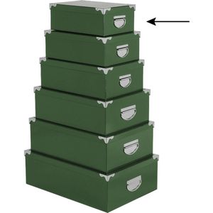5Five Opbergdoos/box - 6x - groen - L28 x B19.5 x H11 cm - Stevig karton - Greenbox