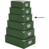 5Five Opbergdoos/box - 2x - groen - L36 x B24.5 x H12.5 cm - Stevig karton - Greenbox
