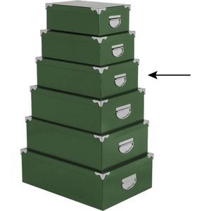 5Five Opbergdoos/box - 2x - groen - L36 x B24.5 x H12.5 cm - Stevig karton - Greenbox