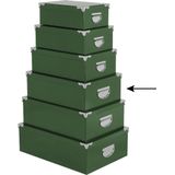 5Five Opbergdoos/box - 3x - groen - L40 x B26.5 x H14 cm - Stevig karton - Greenbox