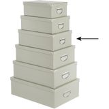5Five Opbergdoos/box - 2x - lichtgrijs - L36 x B24.5 x H12.5 cm - Stevig karton - Greybox - Opbergbox