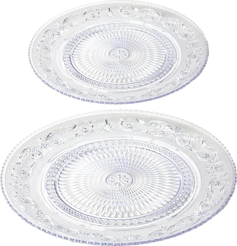 Kunststof borden - set 8x stuks - ontbijt/gebaksbordjes en dinerborden - 18 en 25 cm