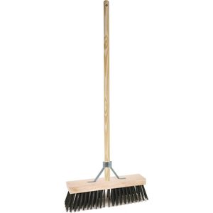 BETRA - Universele Harde Buitenbezem - Beige - FSC Hout - Inclusief Stokhouder