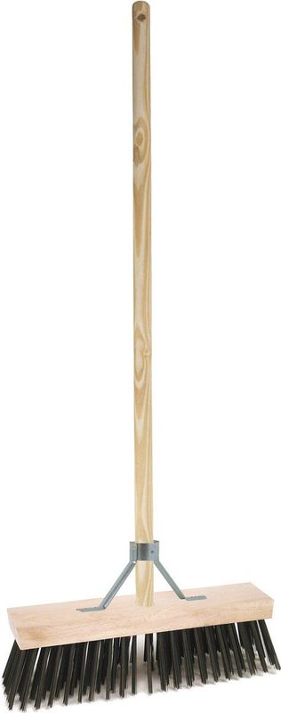 BETRA - Universele Harde Buitenbezem - Beige - FSC Hout - Inclusief Stokhouder