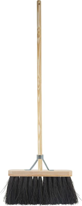 BETRA - Universele Harde Buitenbezem - Beige - FSC Hout - Inclusief Stokhouder