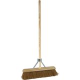 Bezem - Beige - FSC Hout - Inclusief Bezemsteel en Stokhouder