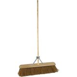 Bezems - Beige - FSC Hout - Inclusief Stokhouder en Bezemkop