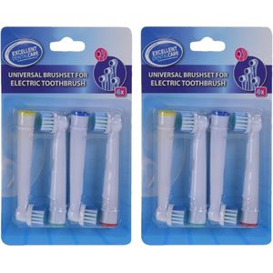 Universele ronde opzetborstels - 8x - voor elektrische tandenborstel - Borstels voor tandenborstels