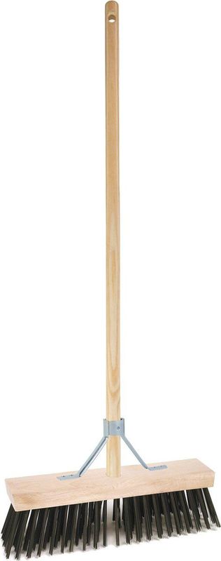 BETRA - Universele Harde Buitenbezem - Beige - FSC Hout - Inclusief Stokhouder