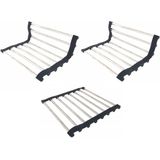 Benson Pannenonderzetter - 3x - RVS - antislip - buigbaar - 22 x 22 cm - Afdruiprek