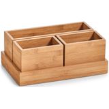 Zeller make-up organizer - 28 x 18 x 11 cm - bamboe hout