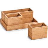 Zeller make-up organizer - 28 x 18 x 11 cm - bamboe hout