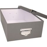 5Five Opbergdoos/box - grijs - L48 x B33.5 x H16 cm - Stevig karton - Crocobox