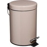 5Five Badkamer accessoires set - taupe - pedaalemmer/wc-borstel